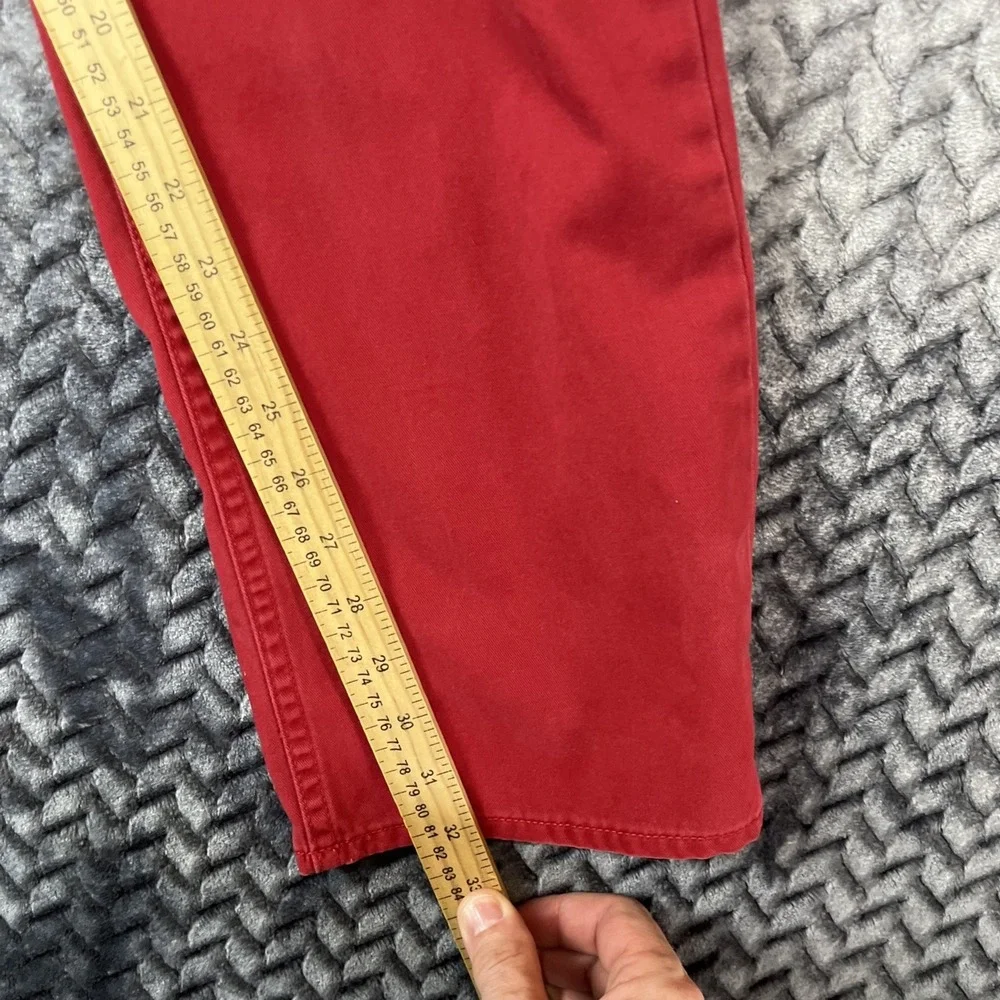 Polo Ralph Lauren 650 Denim Jean Pant Men 33x32 Red Straight Prep Chino Cotton - Picture 8 of 16